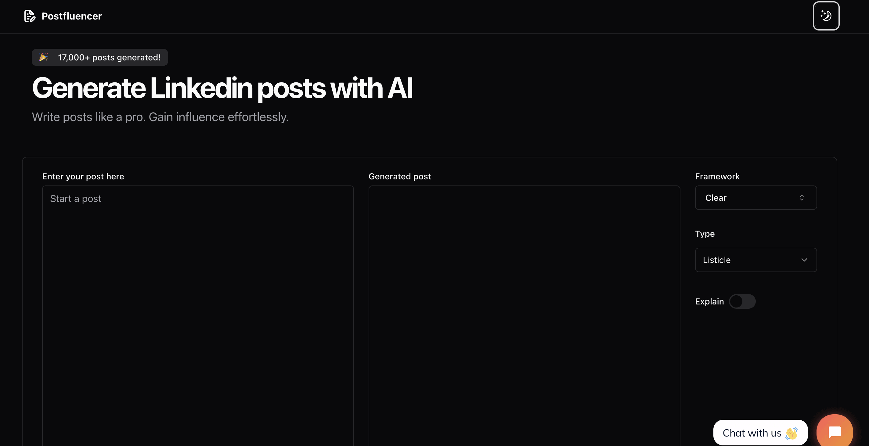postfluencer homepage