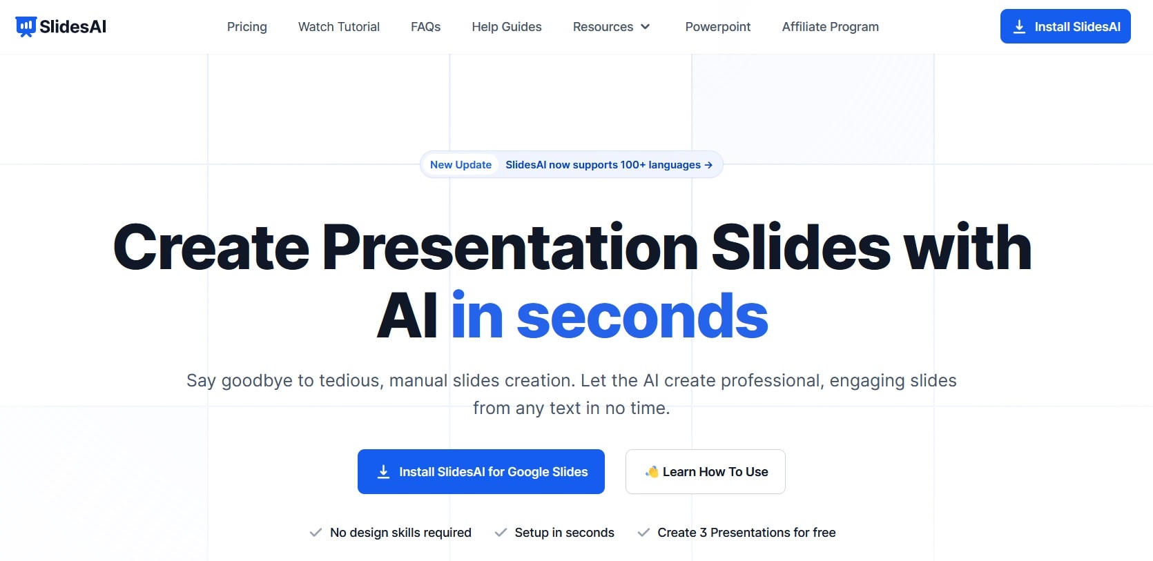 Screengrab of SlidesAI
