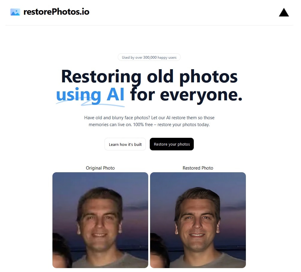 Screengrab of Restore Photos IO