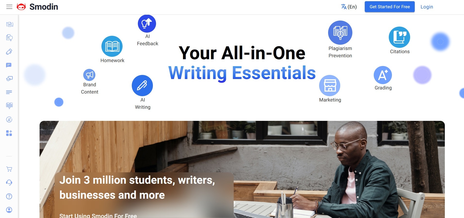 Screengrab of Smodin