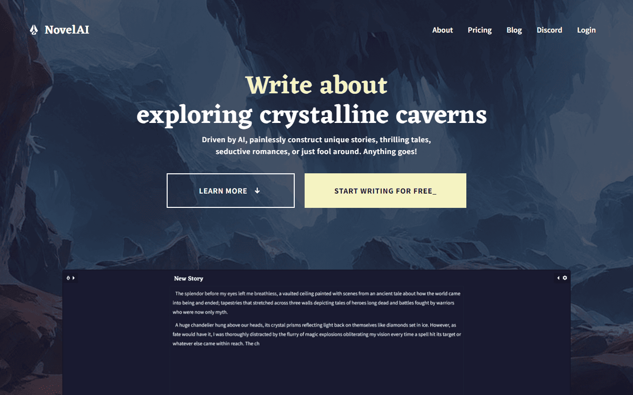 Novel AI: storyteller