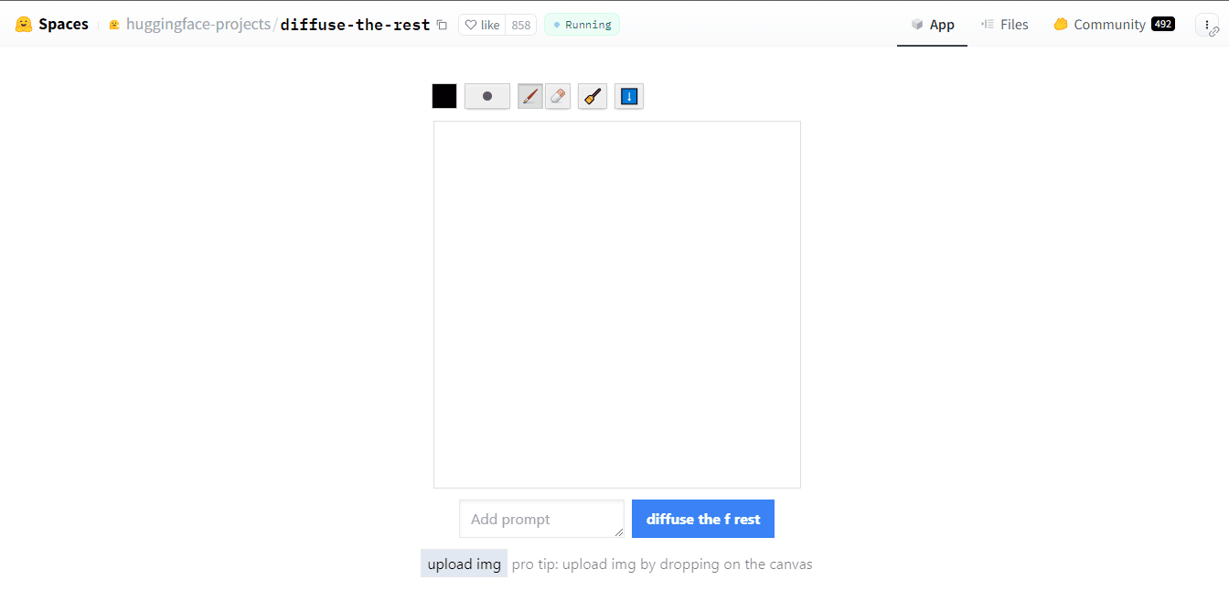 Free Art generating AI tool, Diffuse the rest AI