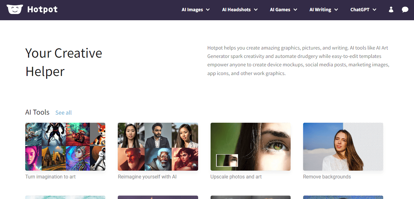 free AI for image generation; HotspotAI