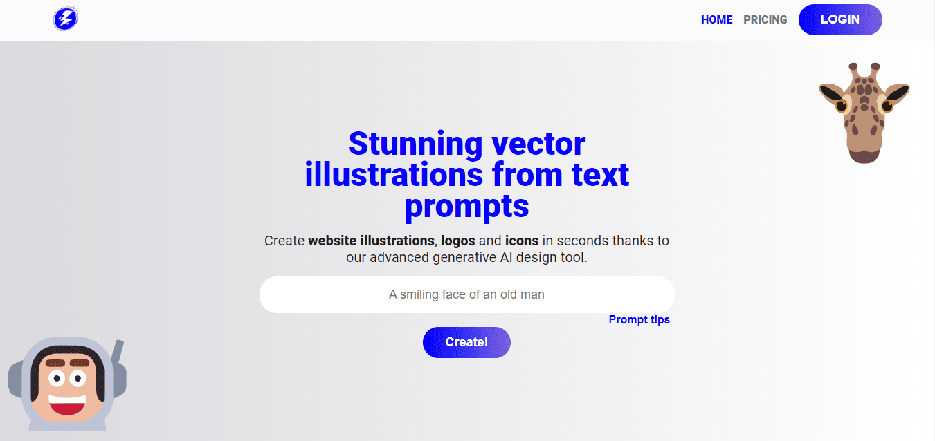 Generate vector illustrations from text prompts.