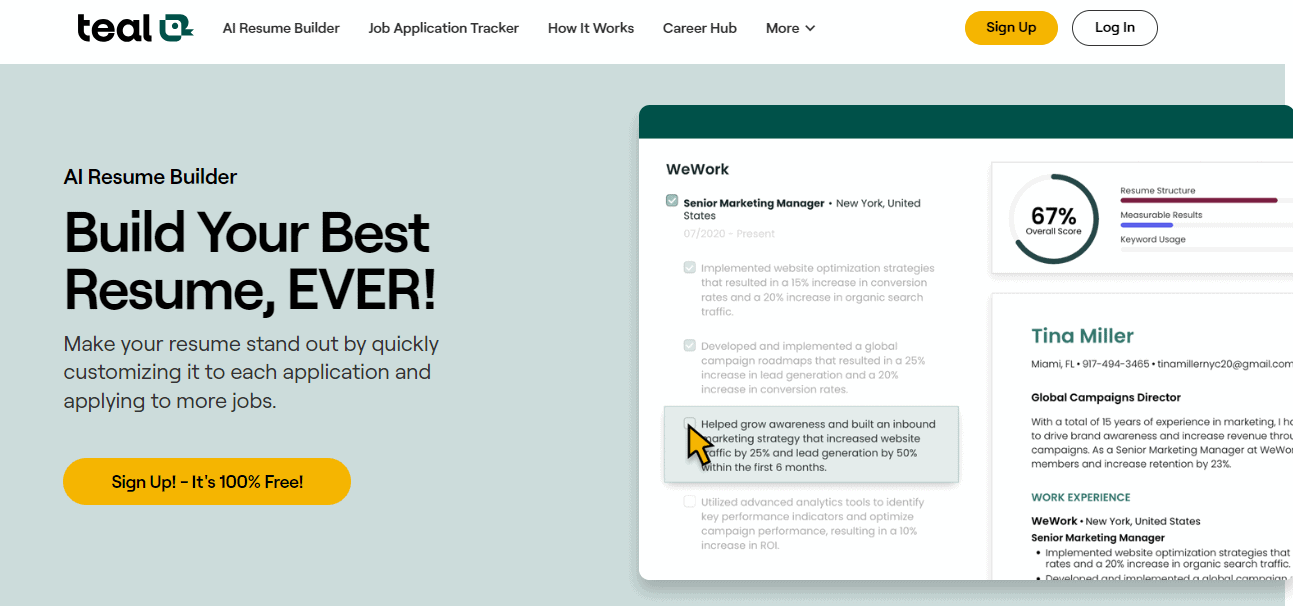 Free AI for making resume