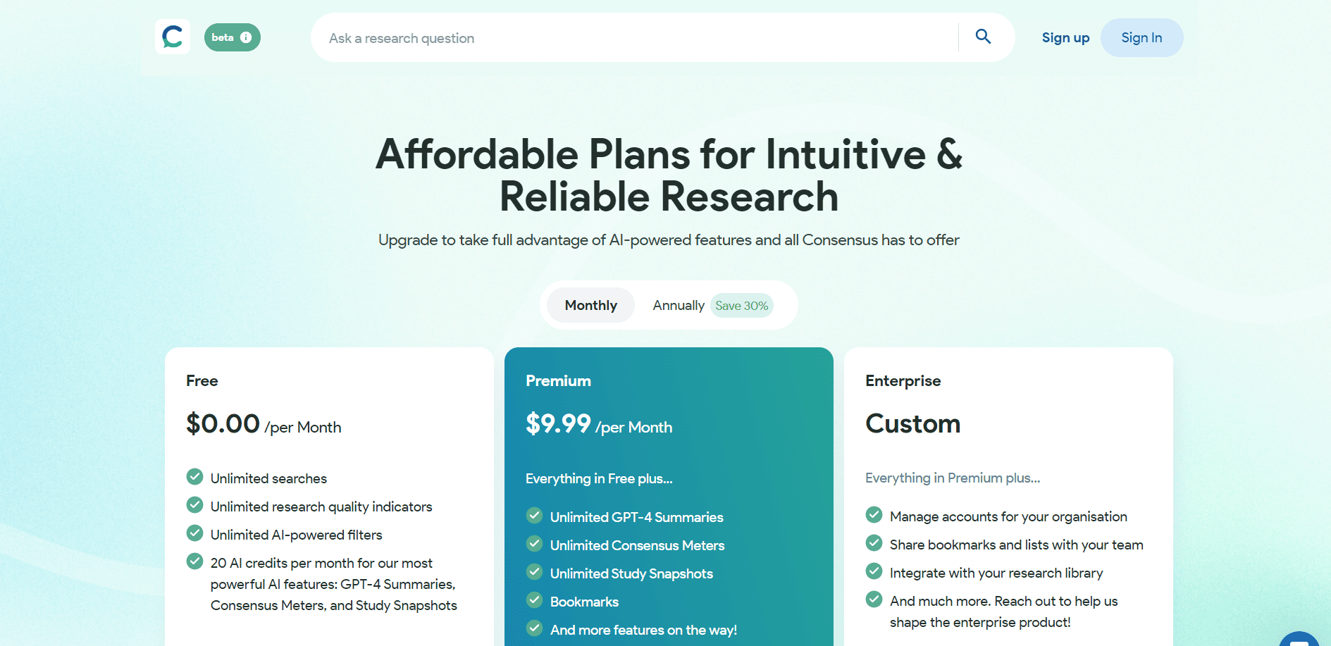 AI powered academic research tool
