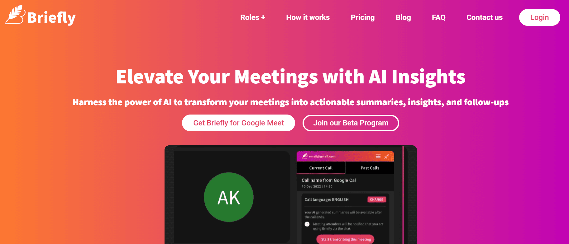 BrieflyAI for meeting management.