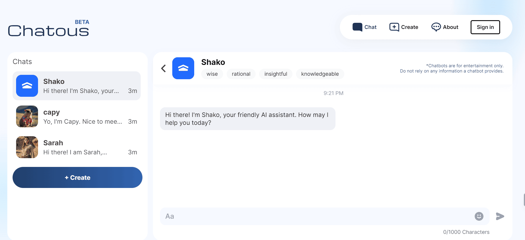 Shako is an AI assistant.