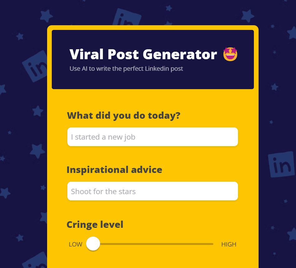 Viral Post Generator writes LinkedIn posts.
