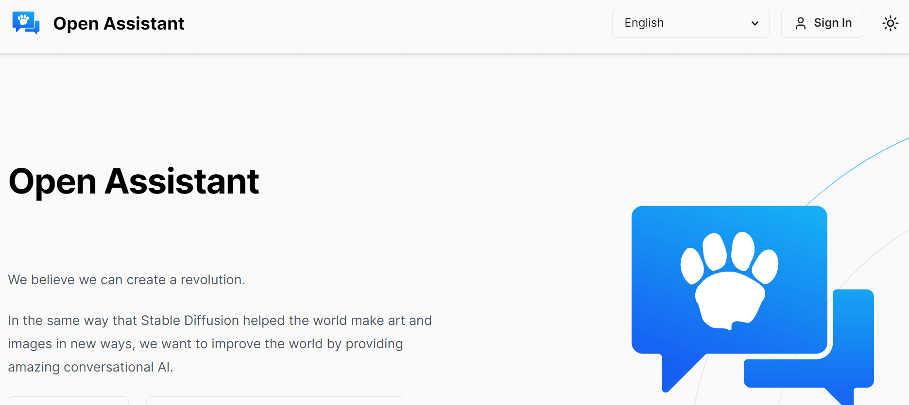 Open Assistant is an AI conversational tool.