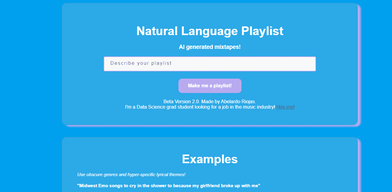 AI tool for finding new songs.