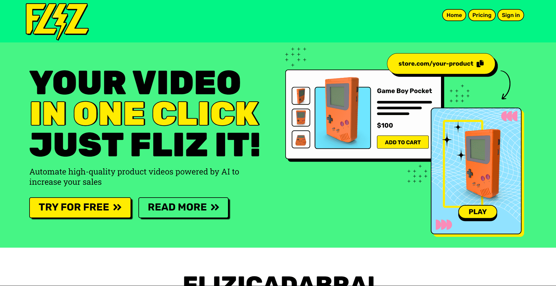 Create product videos with Fliz.