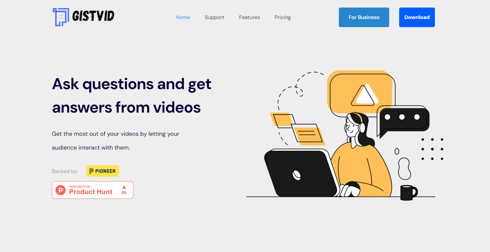 Interactive chat for videos with AI.