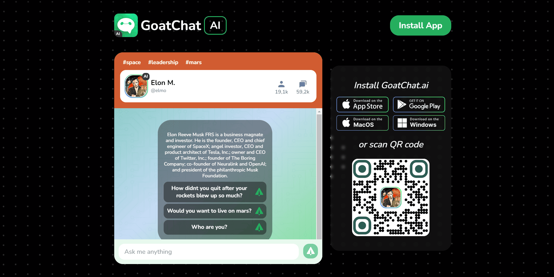 Create and edit chatbots with AI.