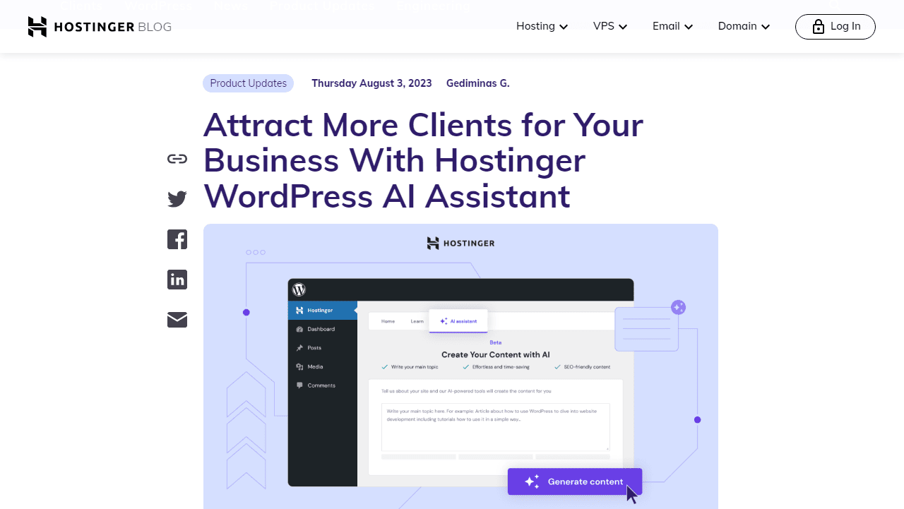 Hostinger AI Assistant