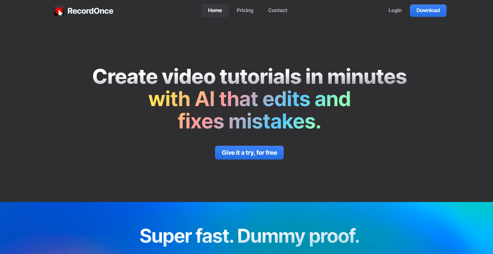 Record and edit videos with AI.