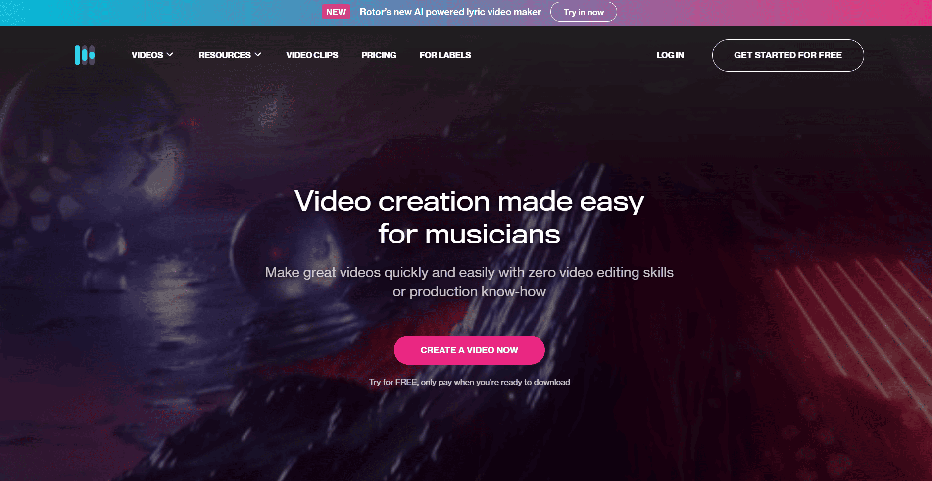 AI video creation for musicians.