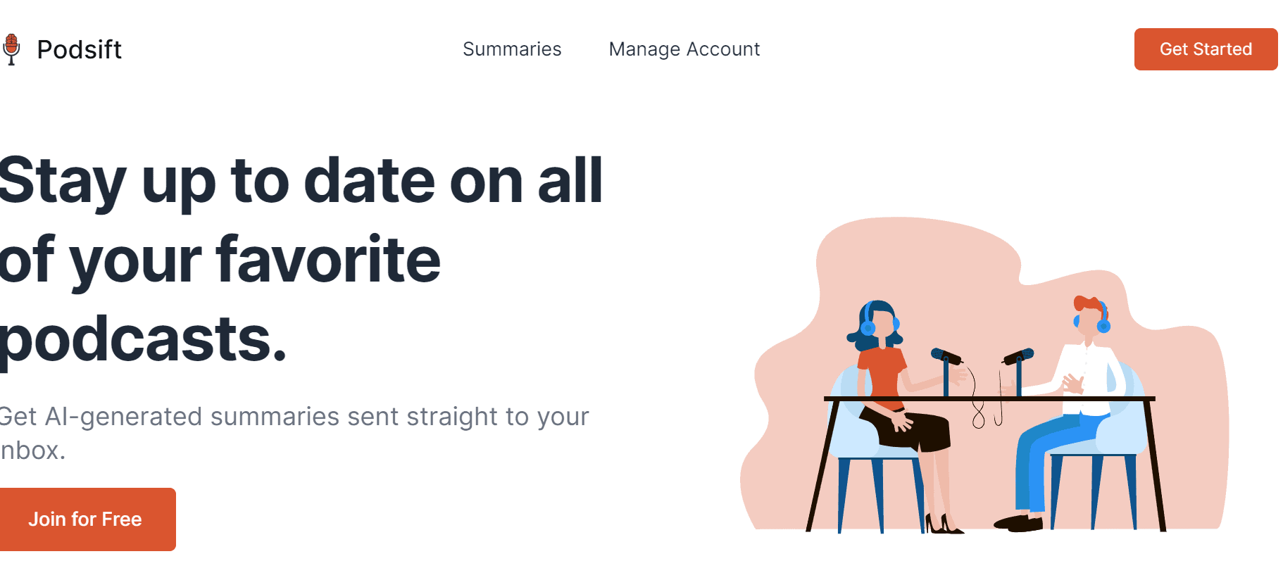 Podsift generates podcast summaries.