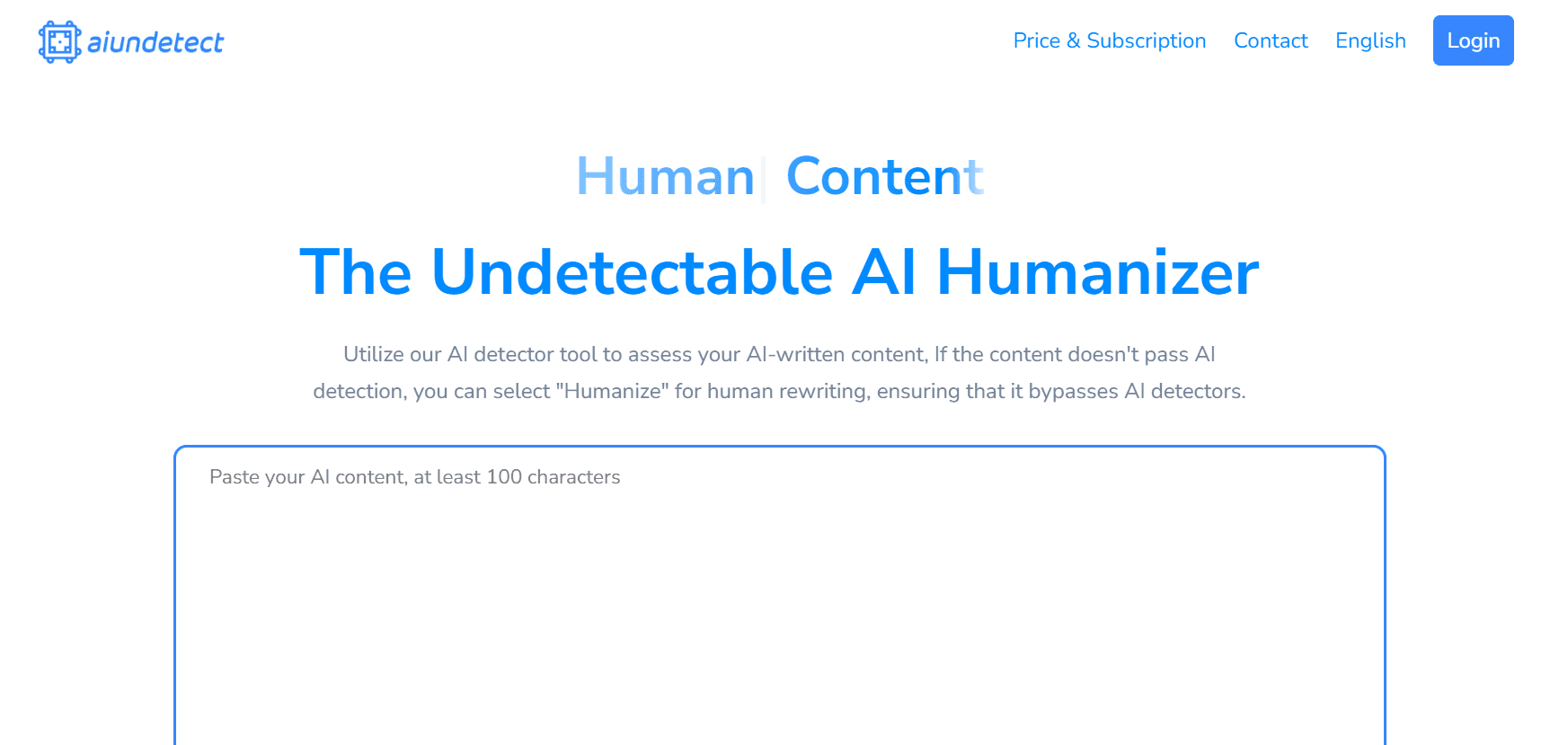 AI Undetect is a tool to evaluate AI-generated content.