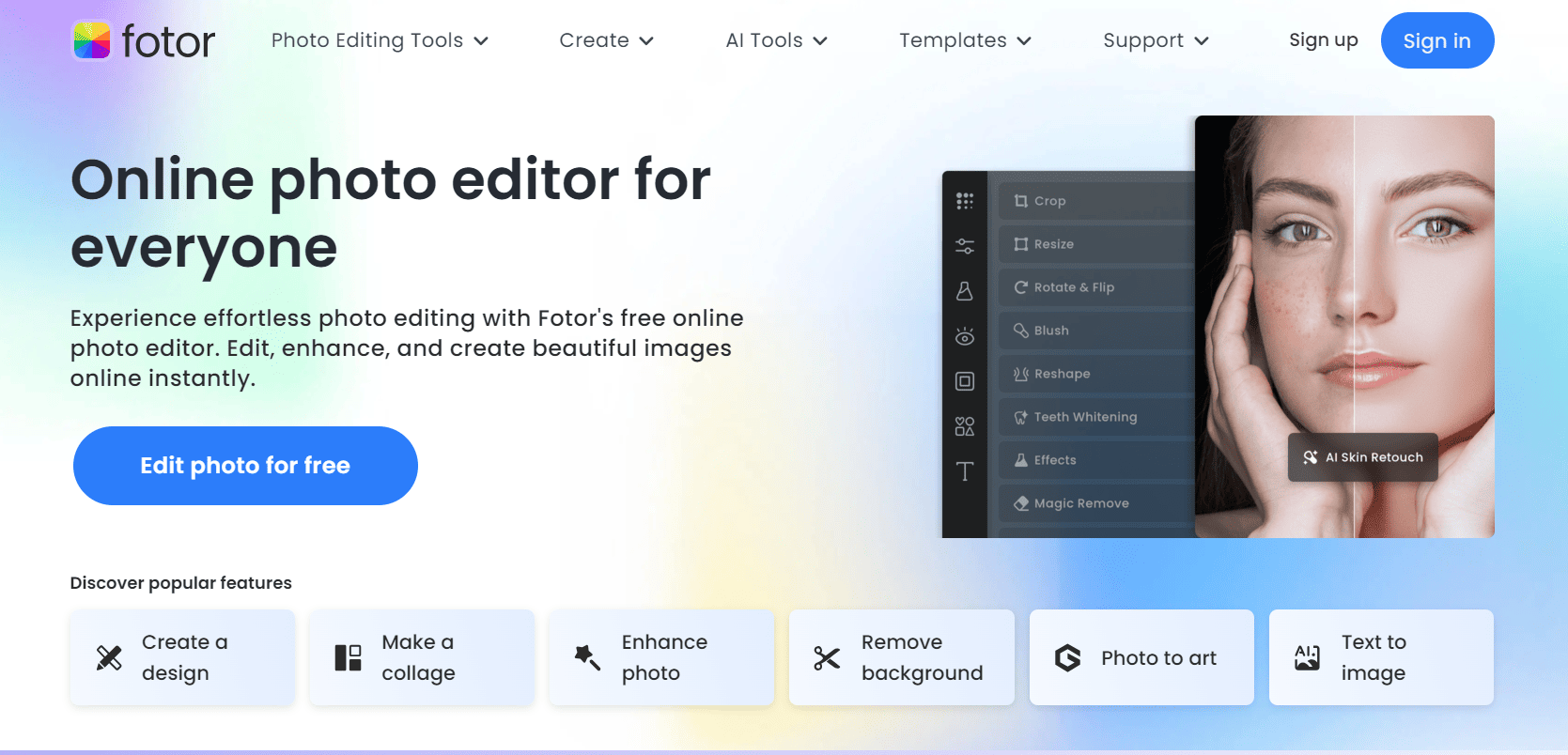 Fotor is a photo editing tool.