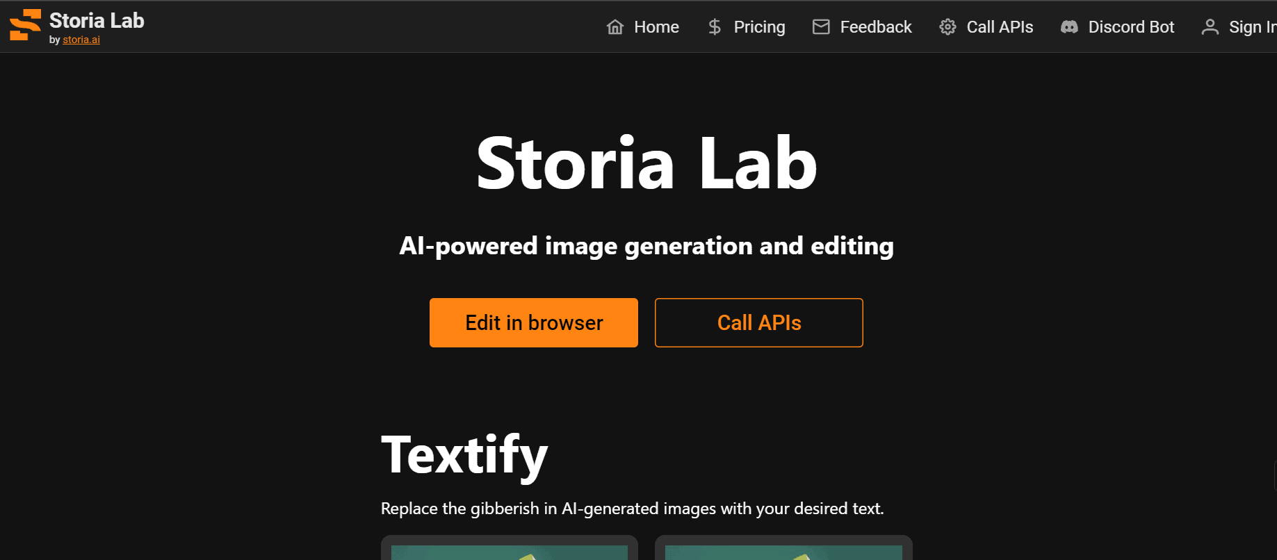 Storia Lab is an AI platform to generate and edit images.