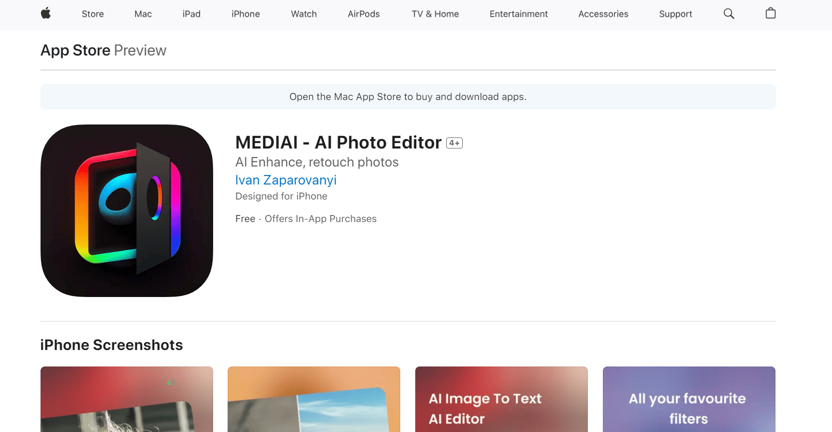 MEDIAI is a photo editor.