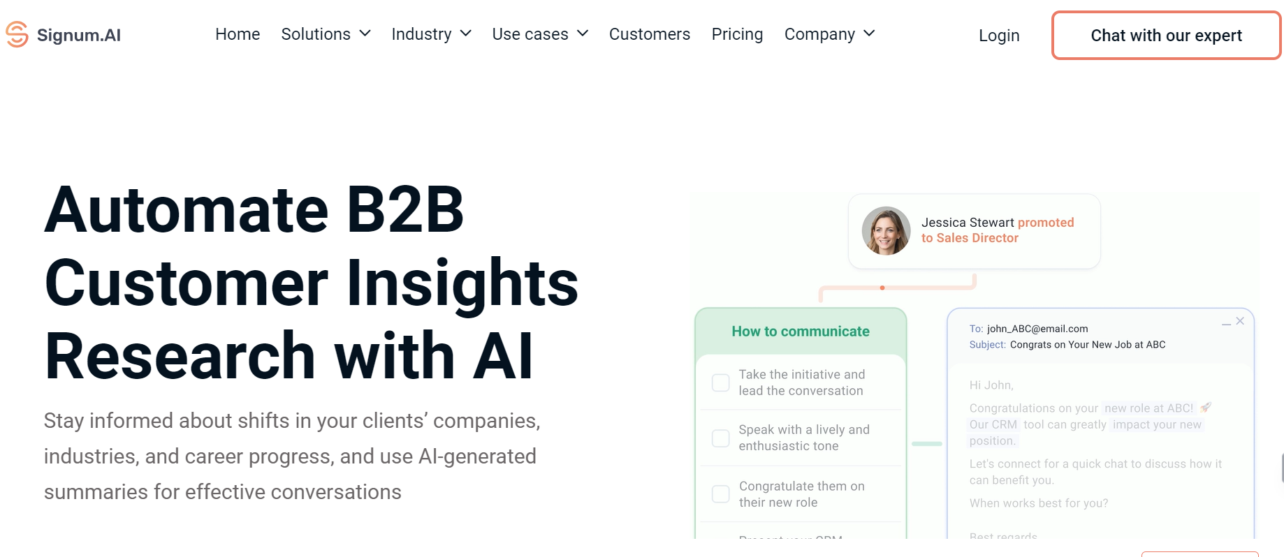 Signum.AI is an AI-driven B2B customer insights research automation tool.