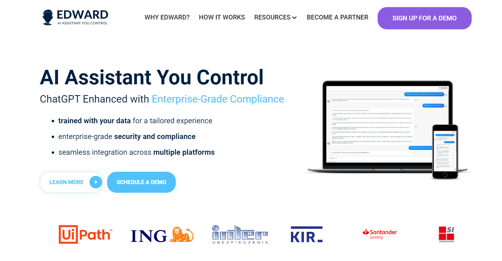 Edward is an AI assistant tailored to your data.