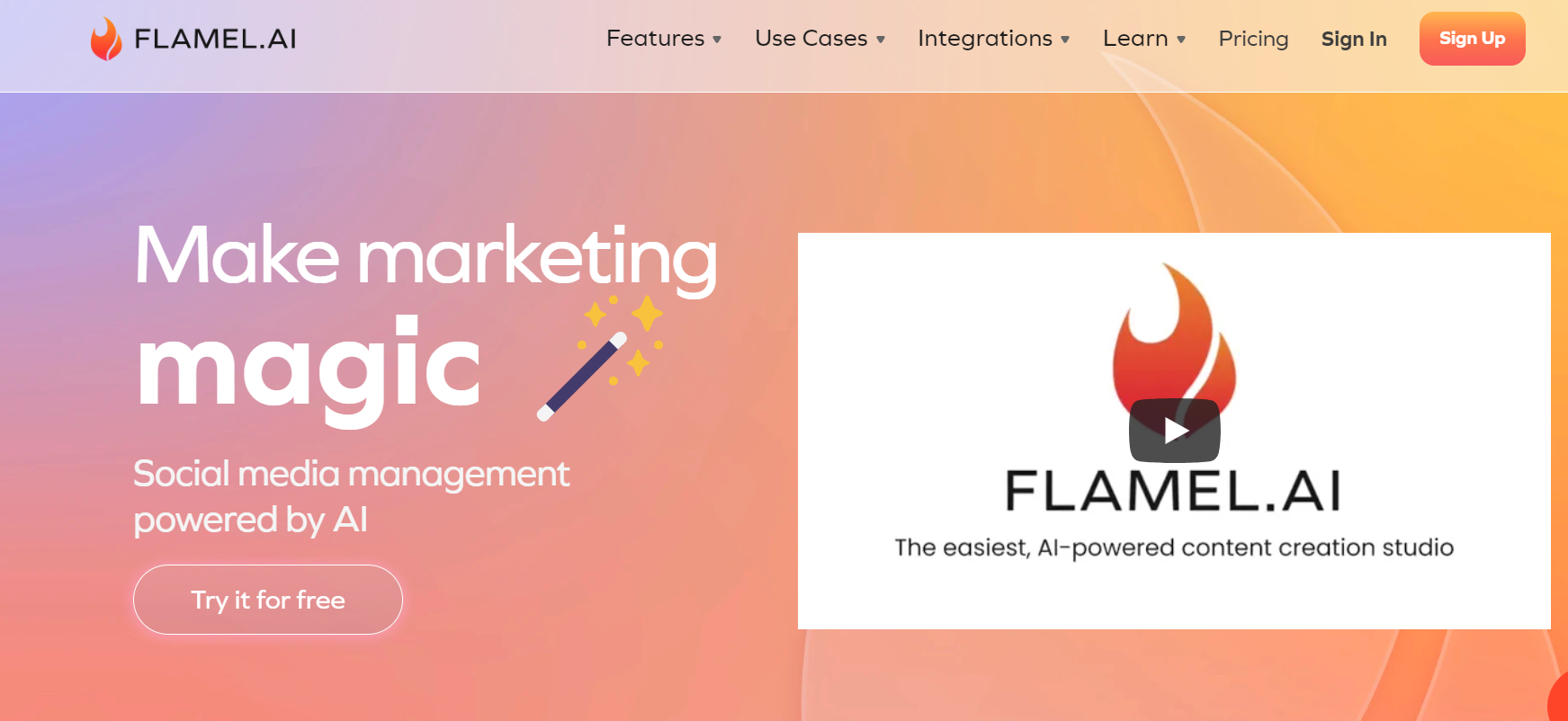 Flamel is an AI social media management tool.
