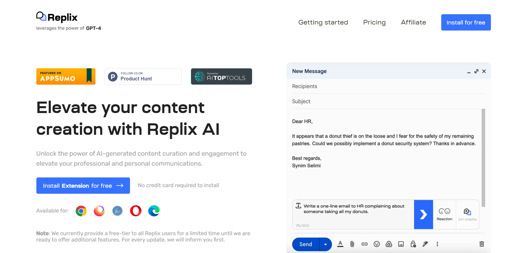 Replix.ai is an all-in-one tool designed to elevate online communication.
