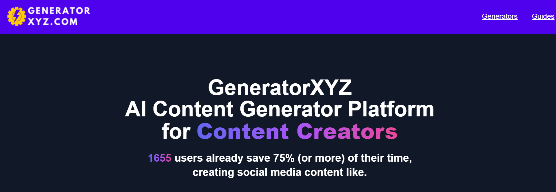 GeneratorXYZ is an AI content generator tool.