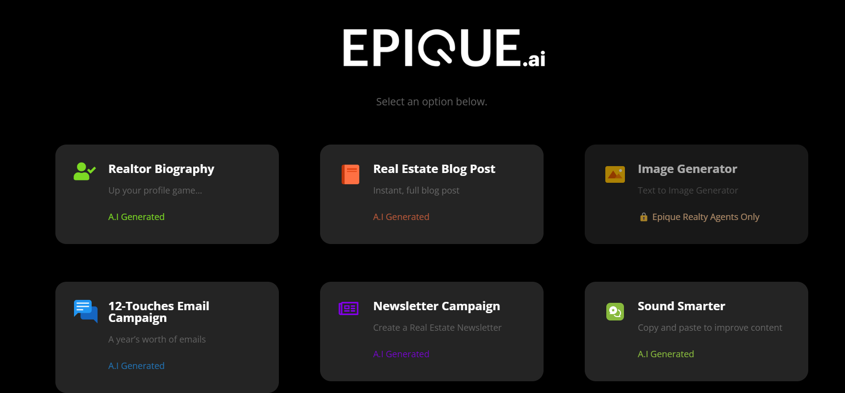 Epique is a content generator.