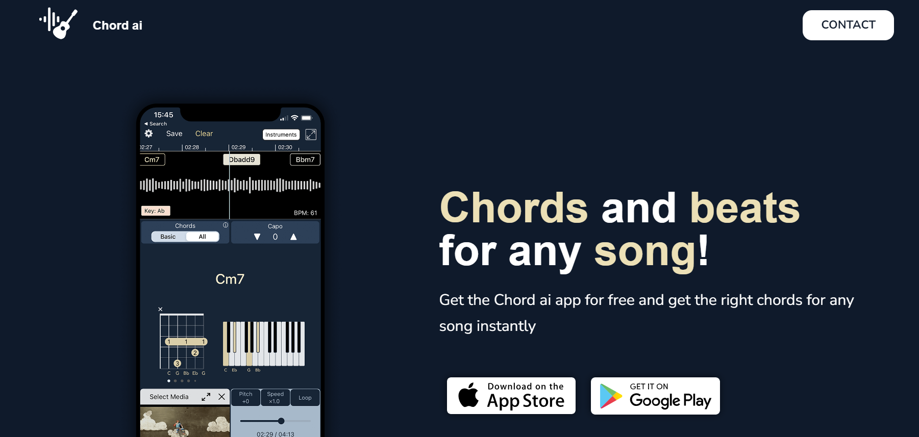Chord ai is an app that helps you to identify chords and beats.