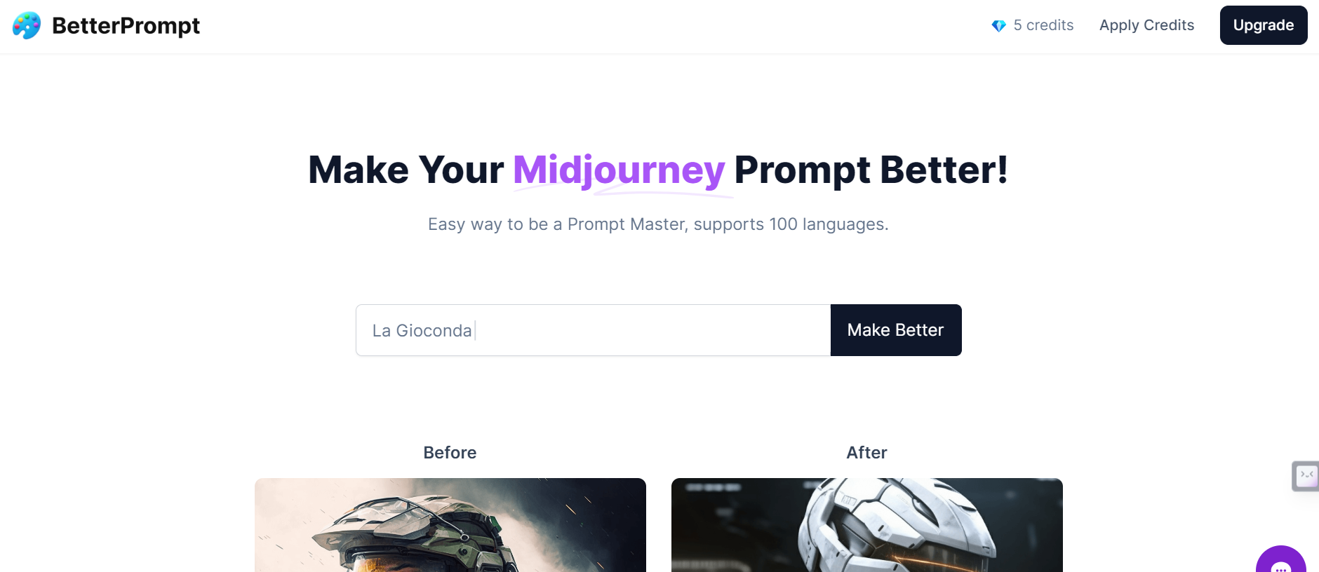Betterprompt is an AI tool, that specializes in refining mid-journey prompts.
