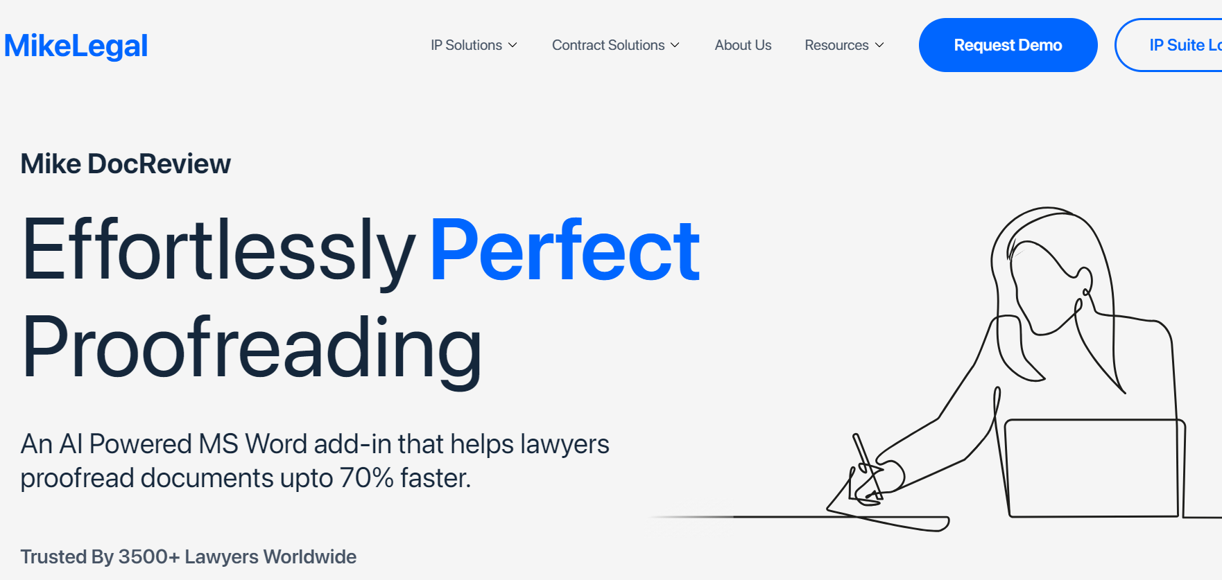 Mike DocReview, an AI-powered MS Word add-in for document proofreading. It identifies definitions, discrepancies, and formatting issues.