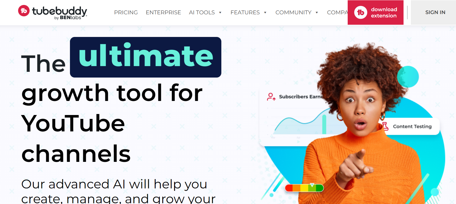 TubeBuddy is a YouTube growth tool.