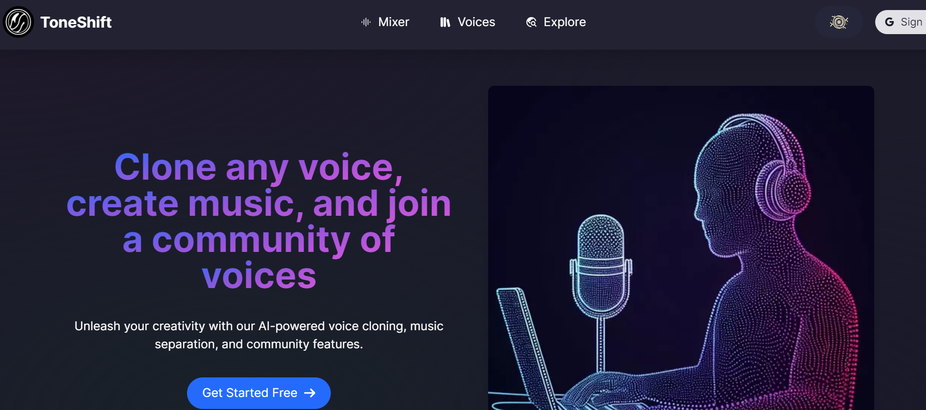 ToneShift is an AI tool that clones any voice for unique characters and stories.