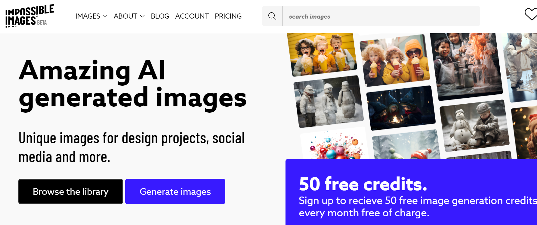 Impossible Images is an AI platform for generating unique images.