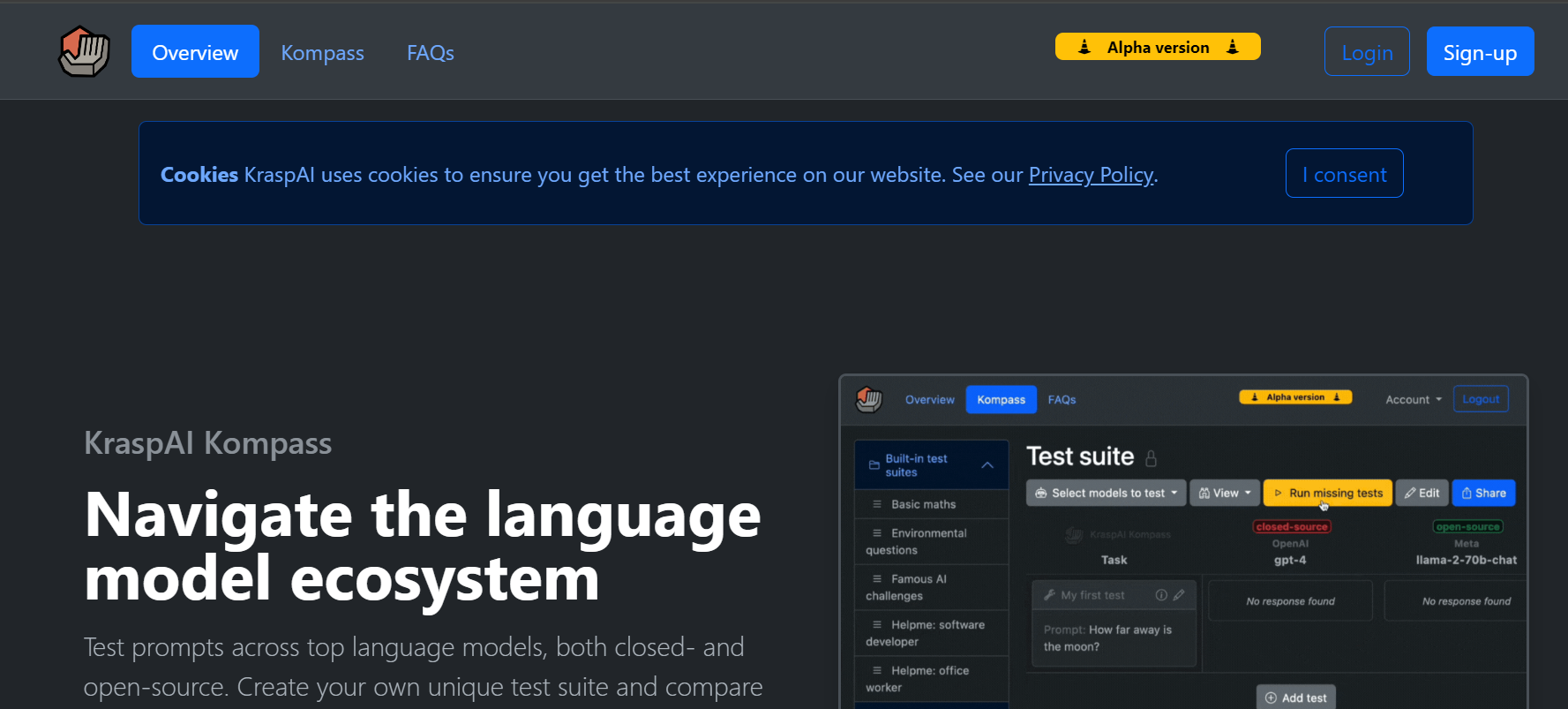 KraspAI is an AI tool for language model testing.