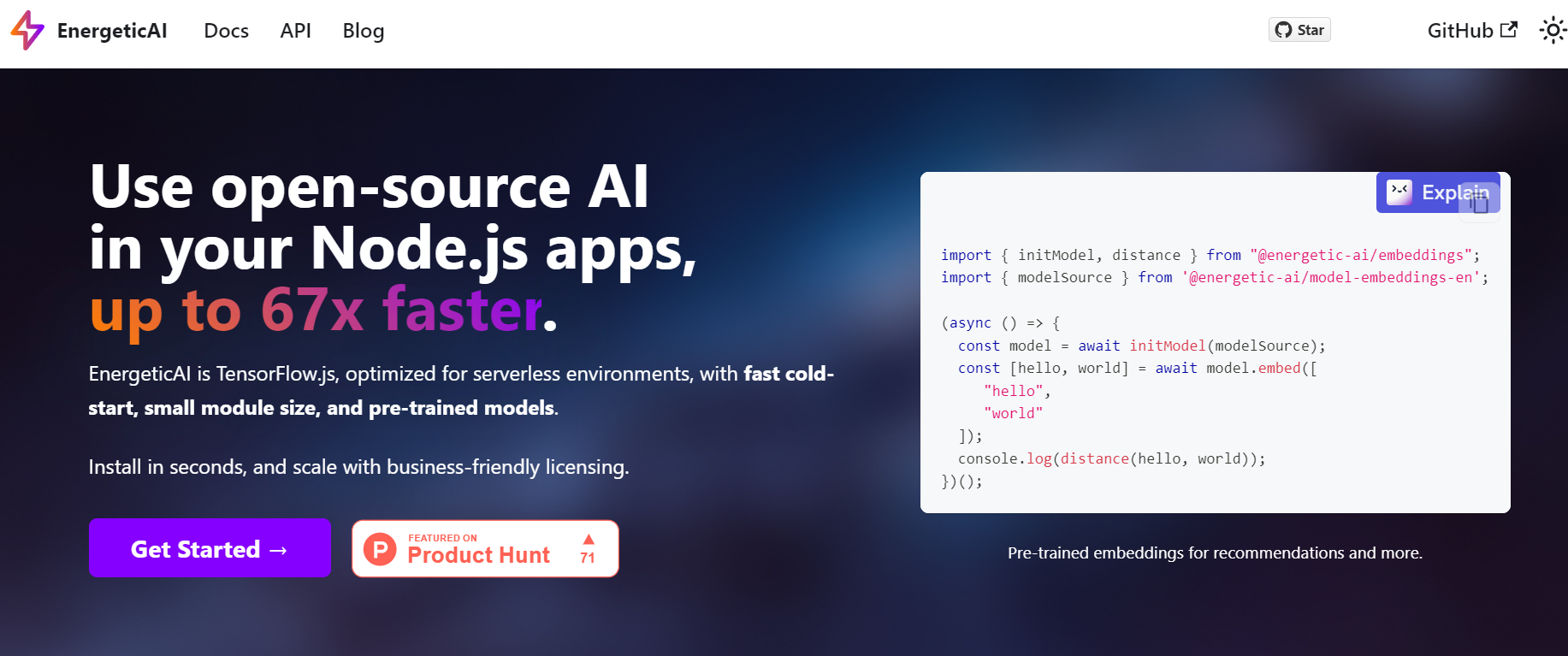 EnergeticAI is a platform for Node.js application processing.