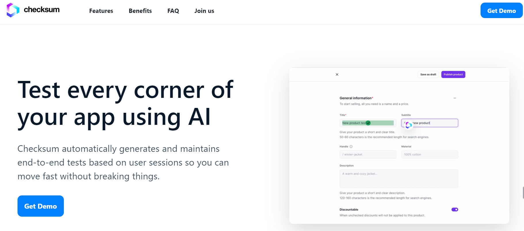 Checksum.ai is a tool for app testing.