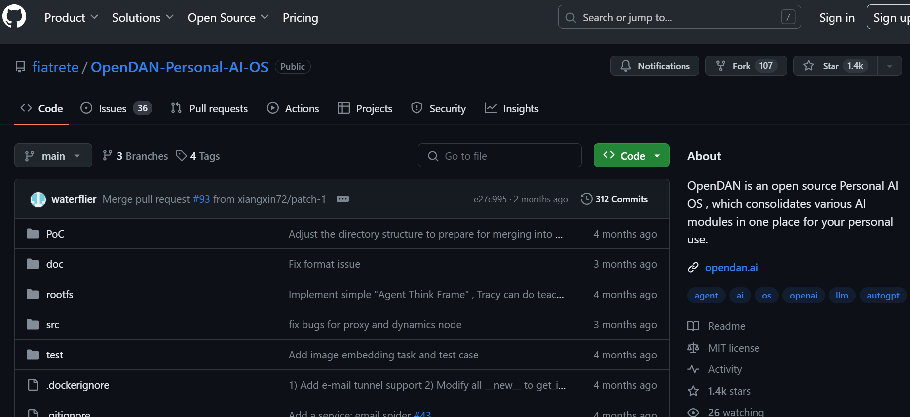OpenDAN is an open-source platform uniting diverse AI modules for personal use.