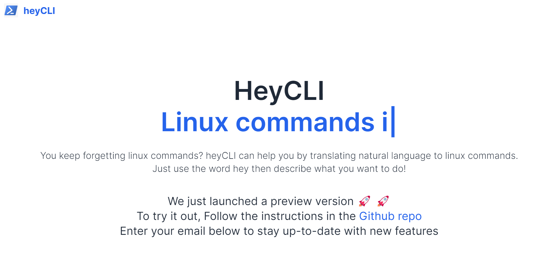 HeyCLI is a command line natural language AI tool.