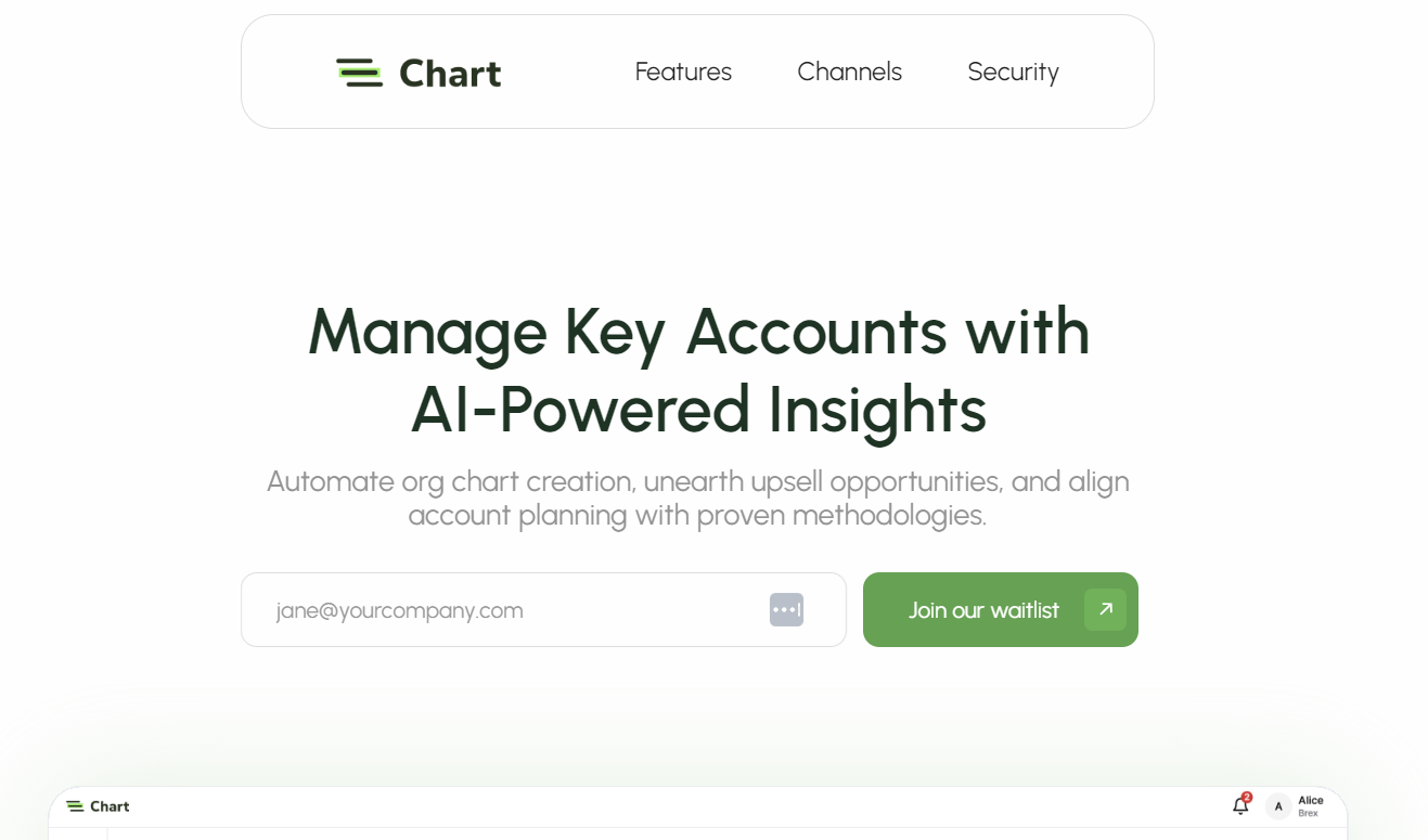 Chart is a platform for key account managers, that addresses the challenges of high-value/high-touch clients.