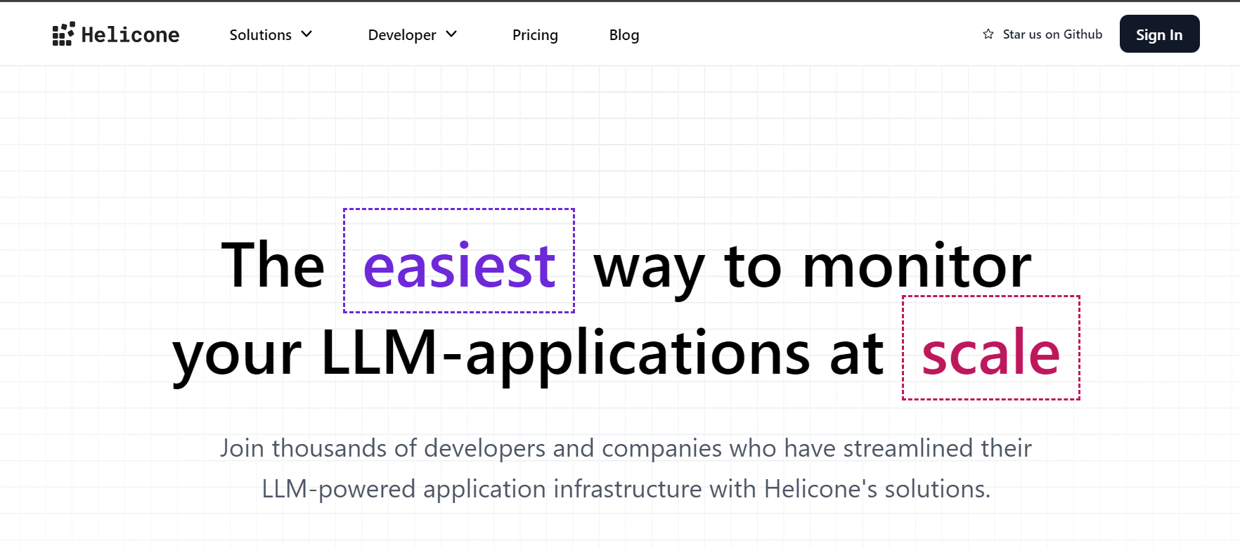 Helicone is an AI tool for monitoring LLM applications at scale