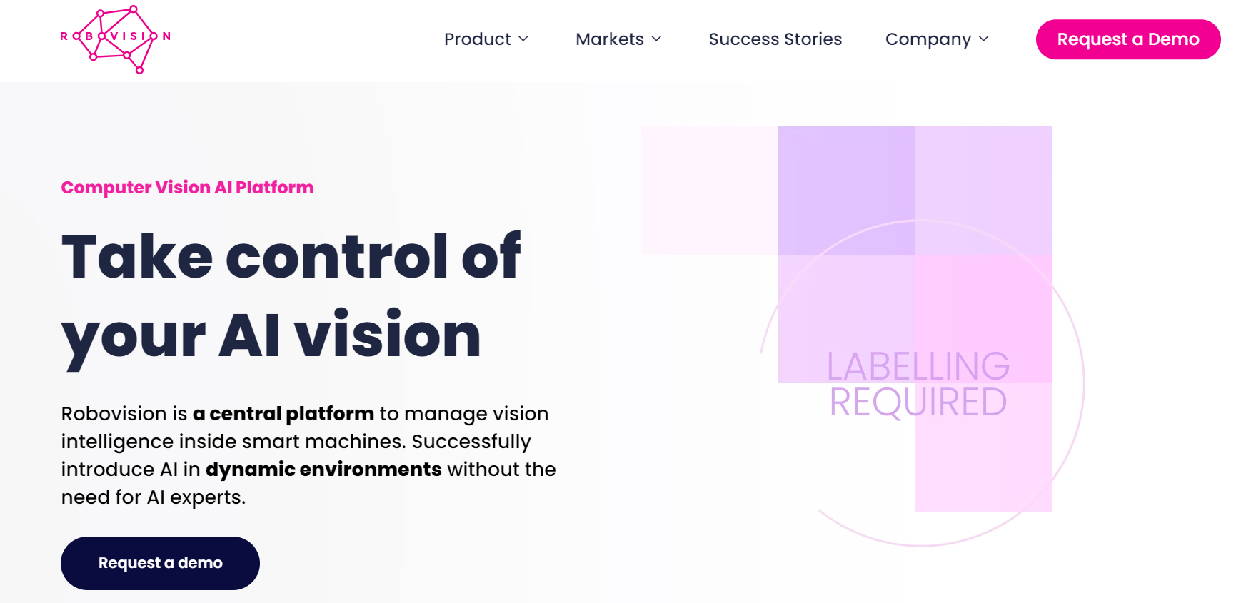 Robovision is an AI platform for dynamic 2D and 3D Computer Vision AI.