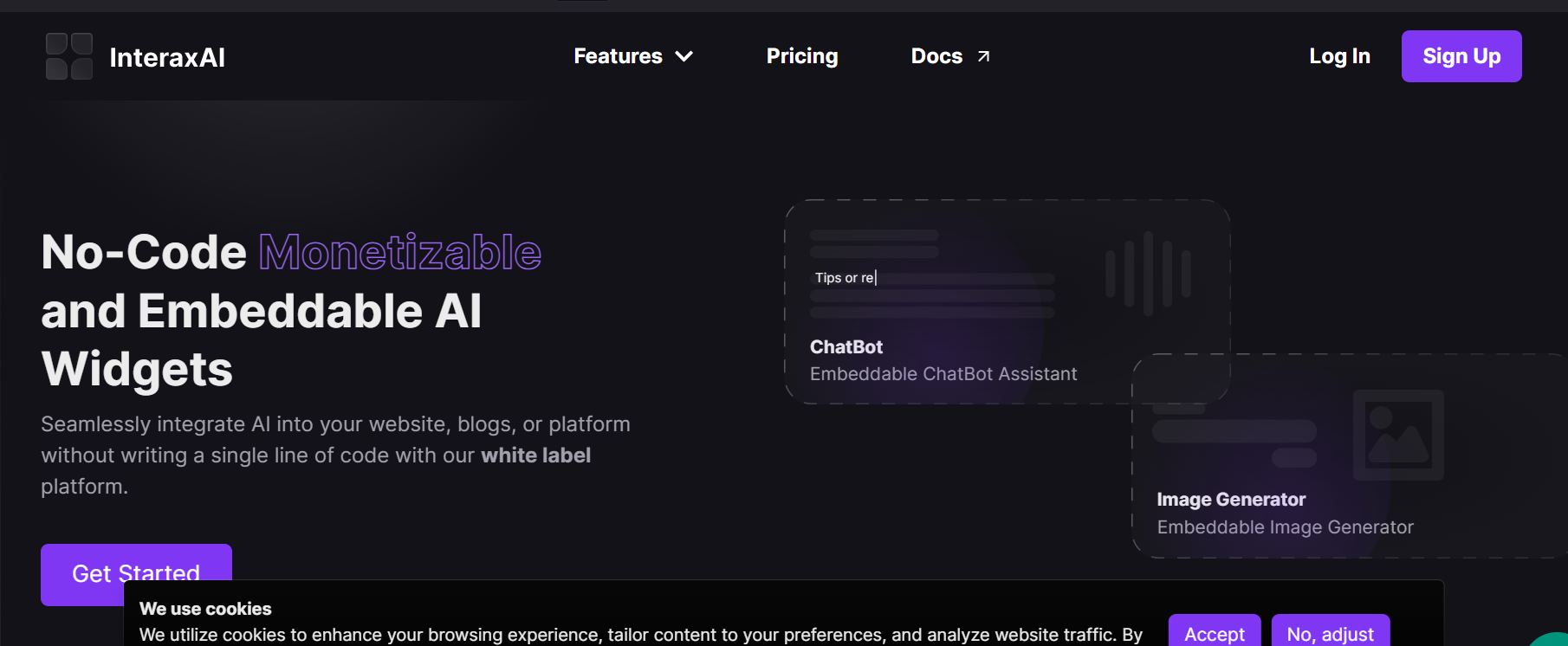 InteraxAI utilizes GPT-3.5-Turbo-16k and GPT4 support, for no-code, monetizable, and embeddable AI widgets.