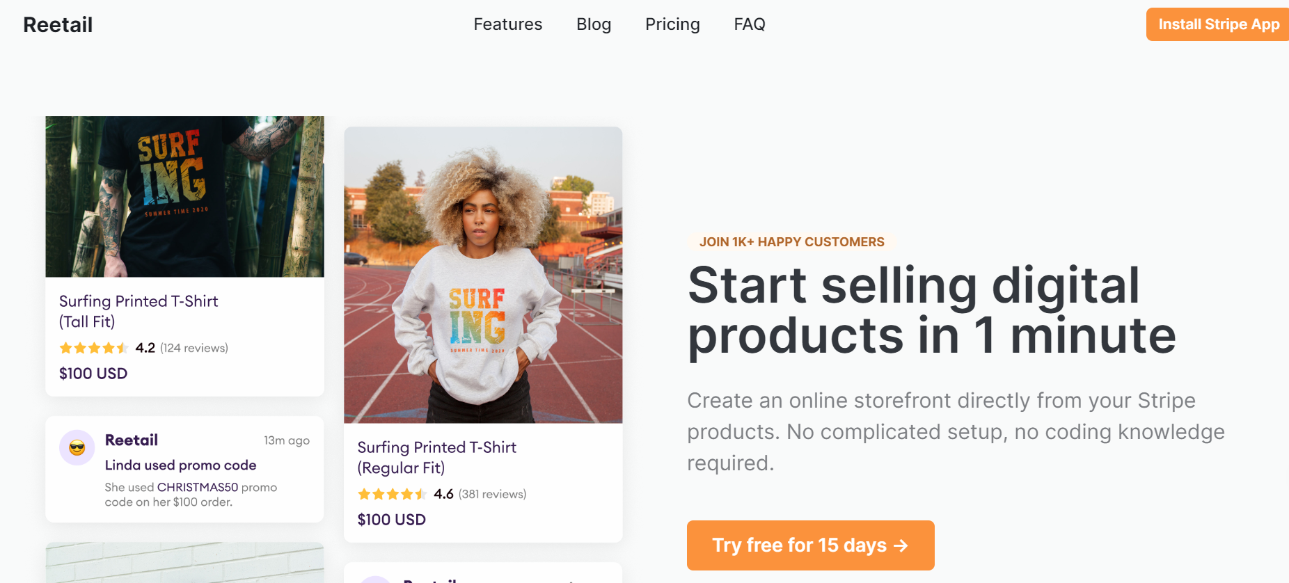 Reetail is an AI platform that creates online storefronts.