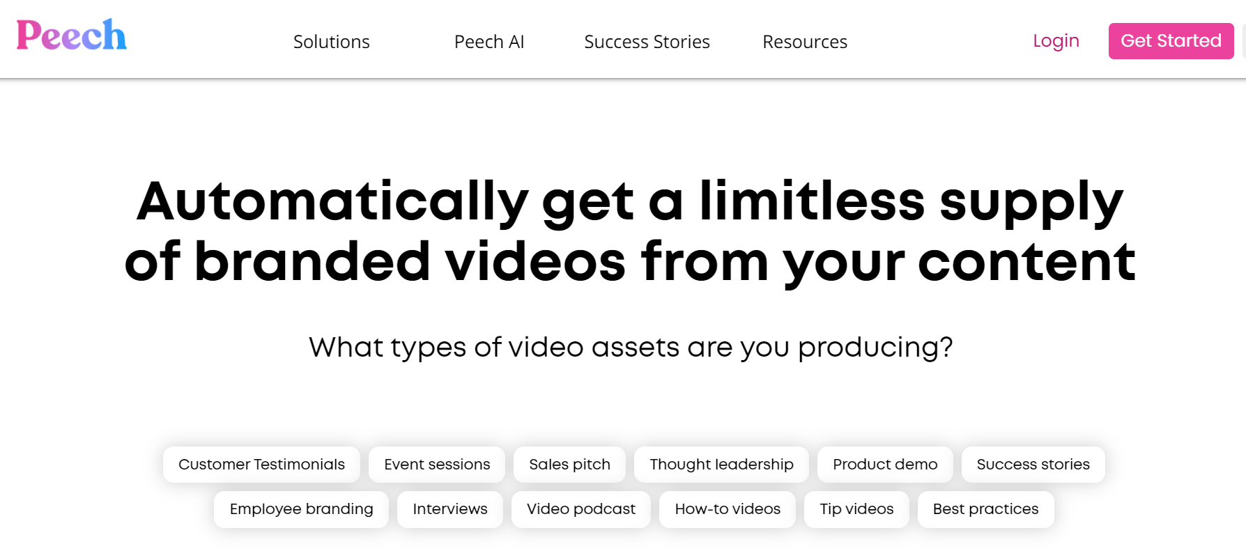 Peech is an AI tool that generates videos tailored to your content, including social media, events, and conferences.
