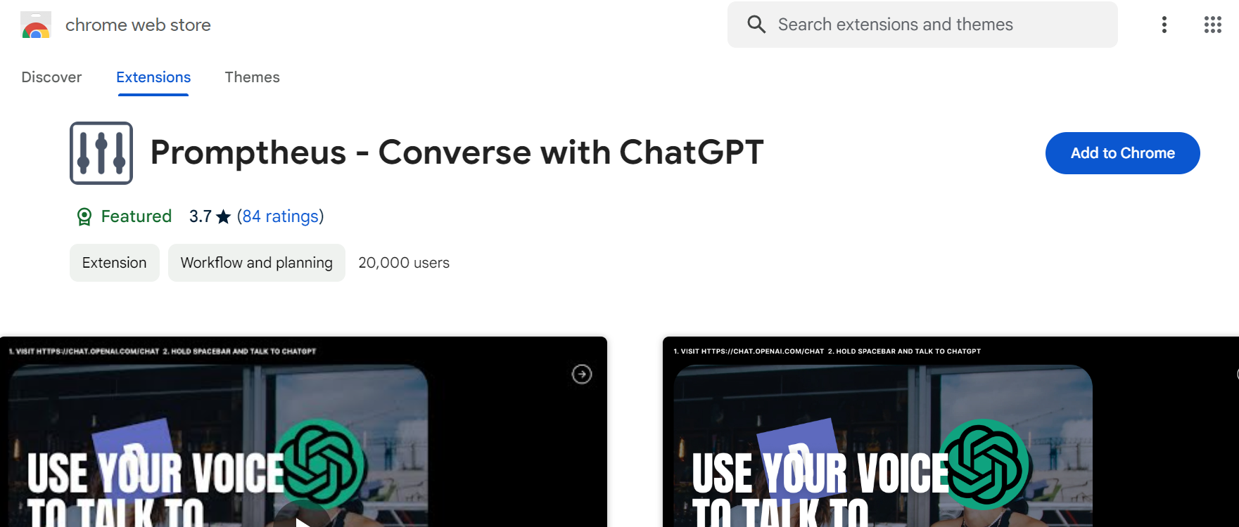 Promptheus is a Chrome extension, that lets you converse with ChatGPT using your voice, eliminating the constraints of typing speed.